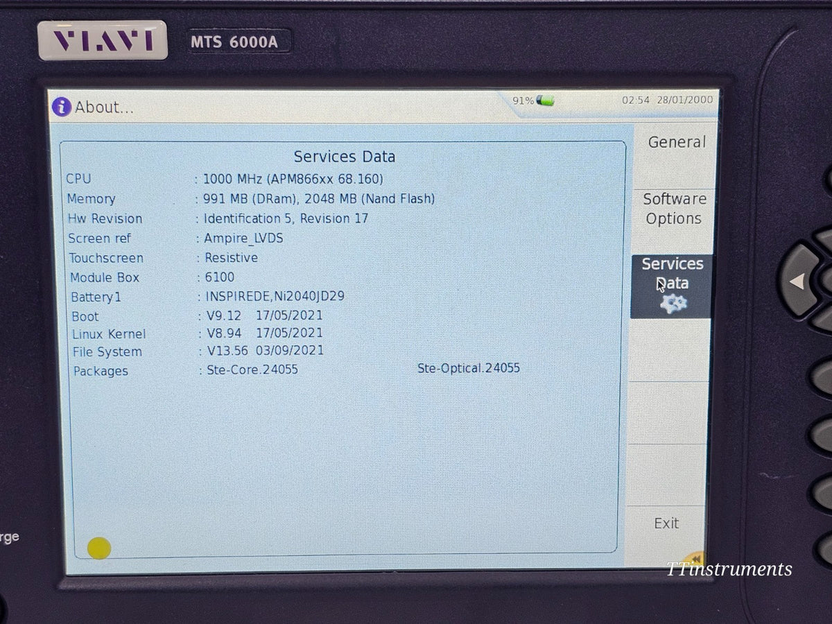 VIAVI MTS 6000A V2 Mainframe + 8126B SM OTDR 1310/1550nm 41/40dB APC13