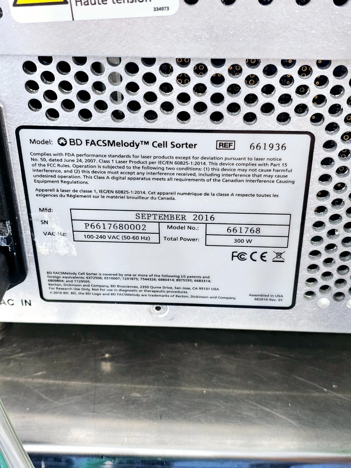 BD Becton Dickinson FACSMelody Cytometer Cell Sorter System 661768 3 Lasers