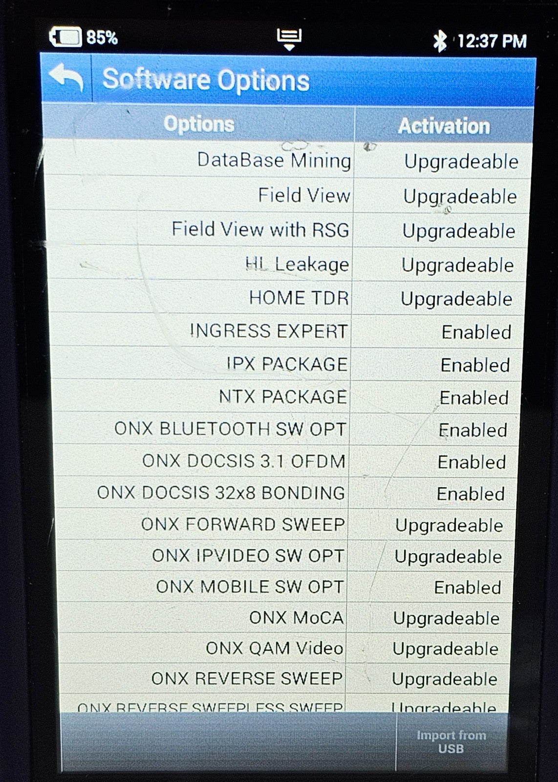 Viavi ONX-630 DSAM Meter DOCSIS 3.1 Loaded with Options ONX-CATV-D31-S-6520-121214