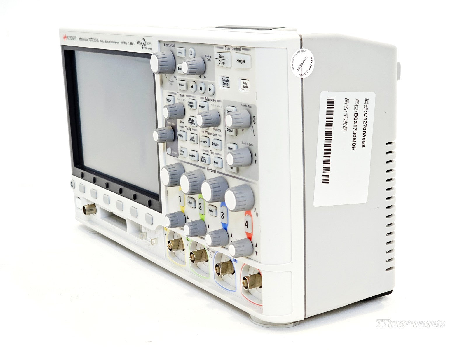 Keysight DSOX2024A oscilloscope display showing waveform capture