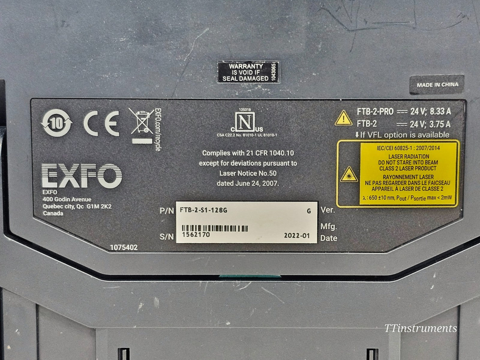 EXFO FTB-2 with FTBx-730C-SM3 OTDR/iOLM 1310/1550/1625nm + FTBx-945-SM3 OLTS7
