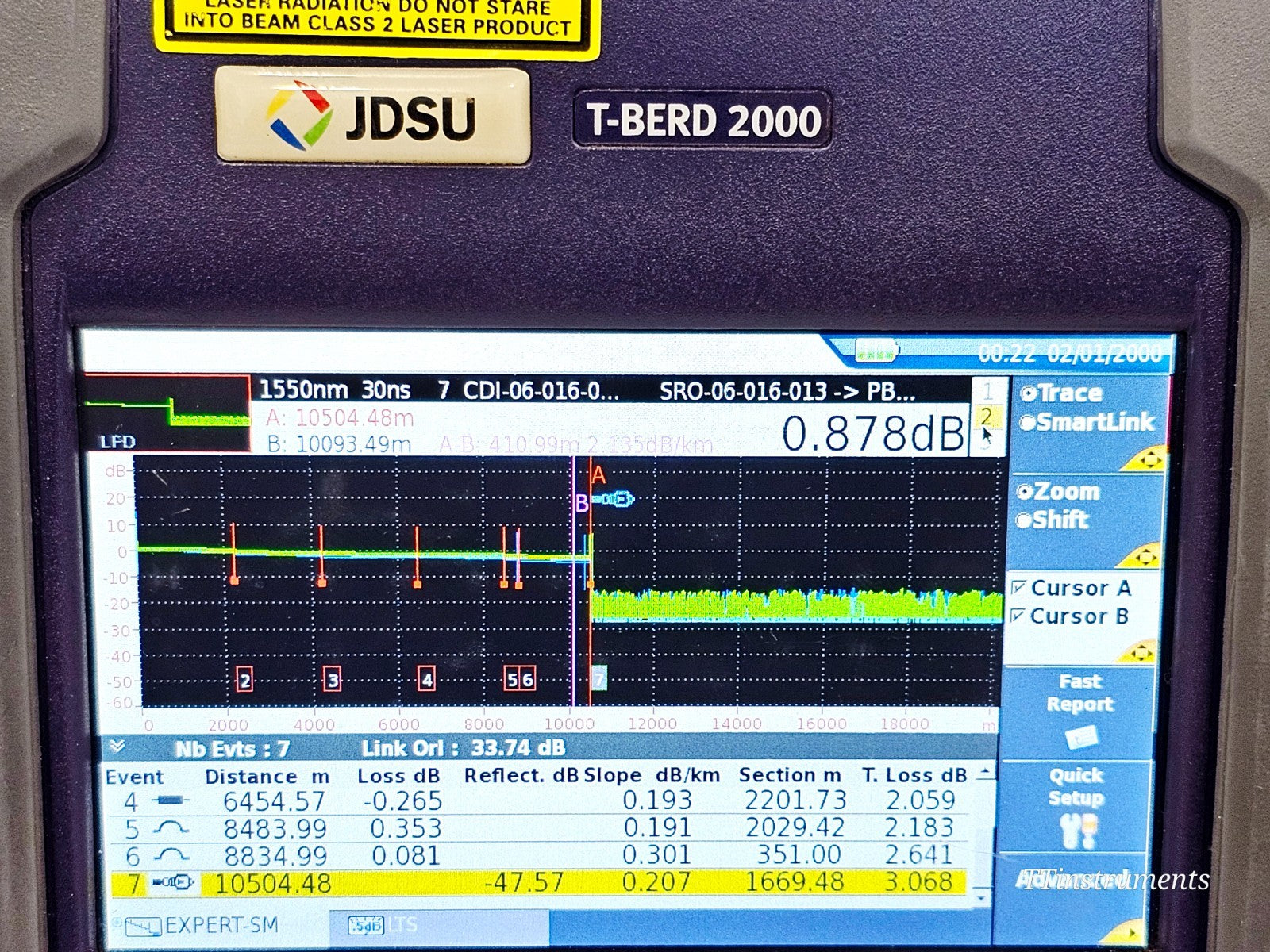 Viavi JDSU T-BERD 2000 + 4138 RMP65 1310/1550 & 1650 nm Filtered Metro PON OTDR21