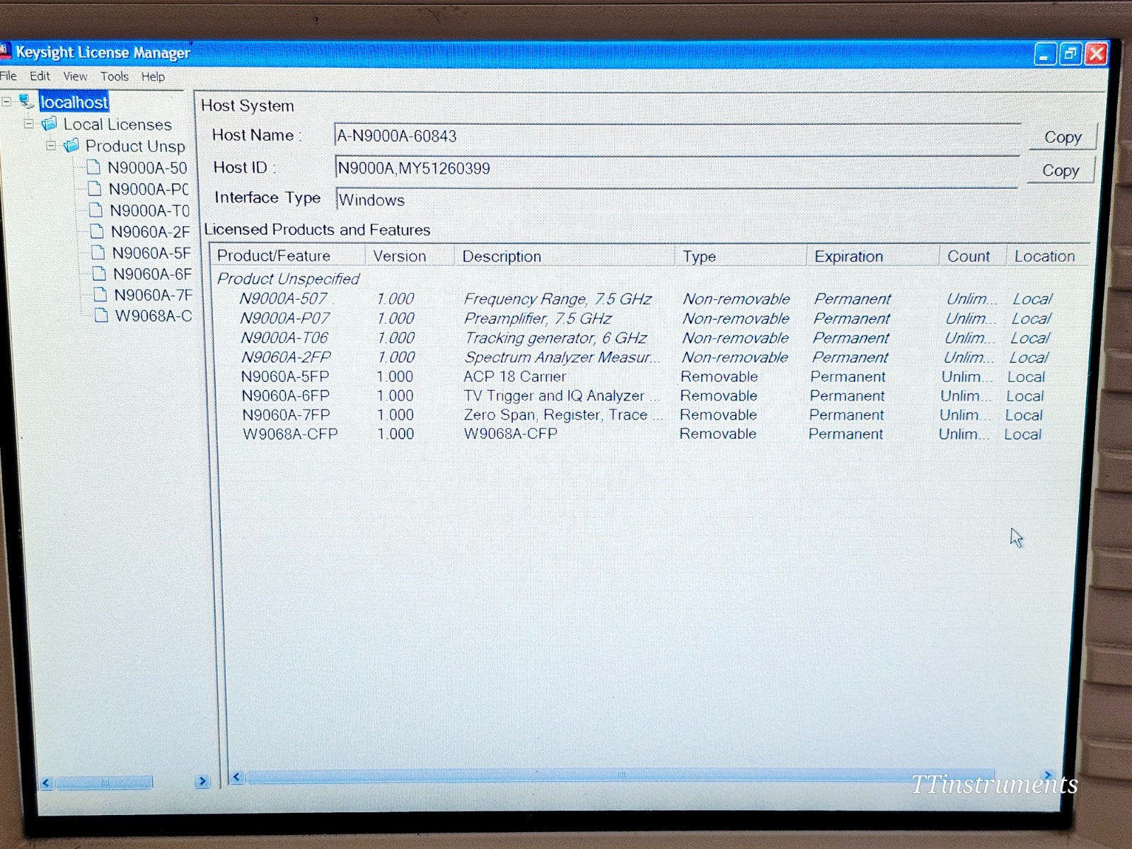 Conditional Cal Agilent Keysight CXA N9000A Signal Analyzer 7.5 GHz 507 P07 T06