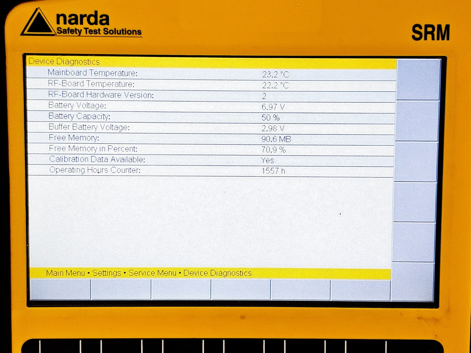 Narda SRM-3006 radiation meter carrying case and storage accessories