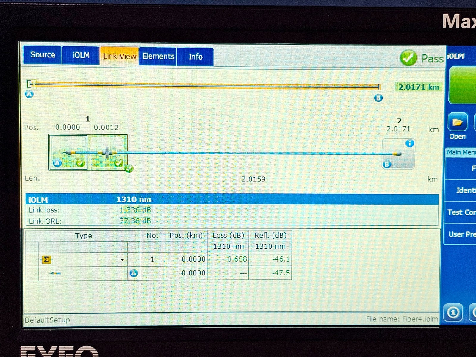 EXFO MAX-715B-M1 iOLM OTDR MaxTester 1310/1550 nm APC SM