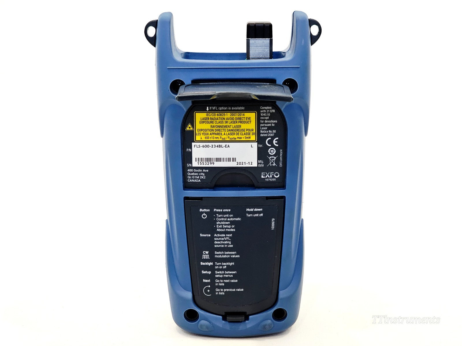 EXFO FLS-600 Light Source FLS-600-234BL 1310/1550/1625 nm APC-SC5