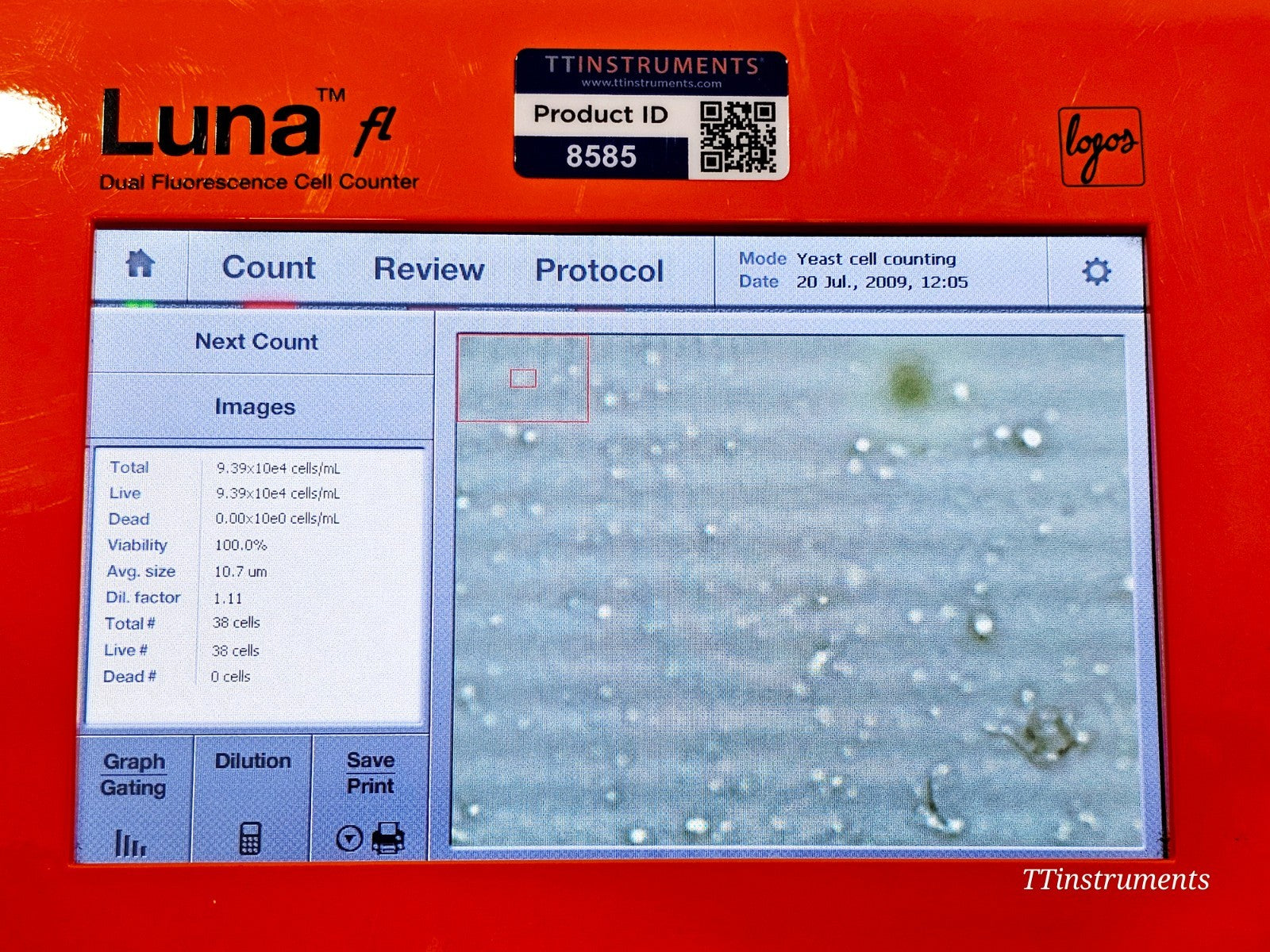 Logos Biosystems cell counter power connection detail used equipment