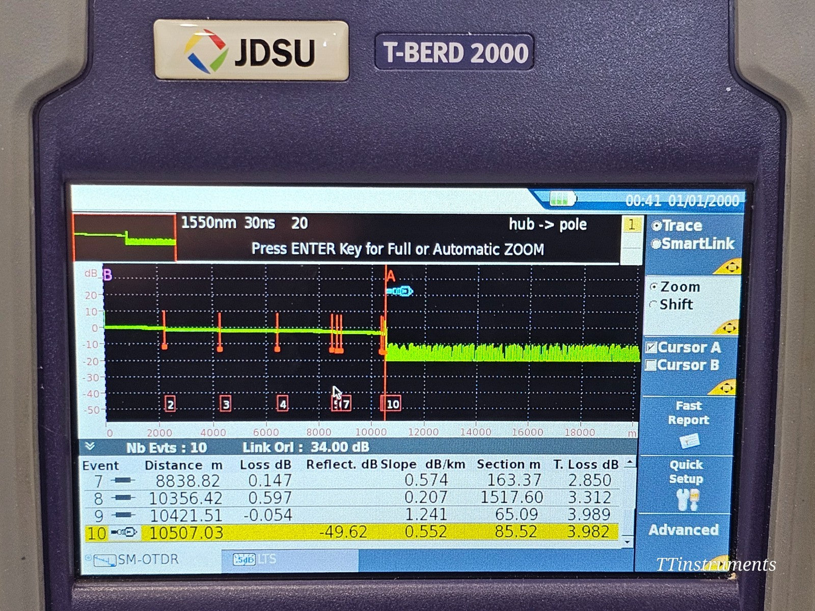 Calibrated Viavi JDSU T-BERD 2000 + 4146 QUAD OTDR SM MM 850/1300 1310/1550