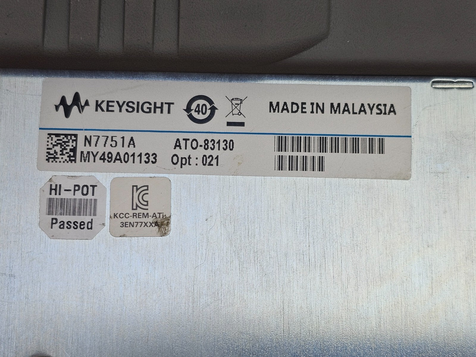 Keysight Agilent N7751A Optical Attenuator & Power Meter Opttion 021 SMF1