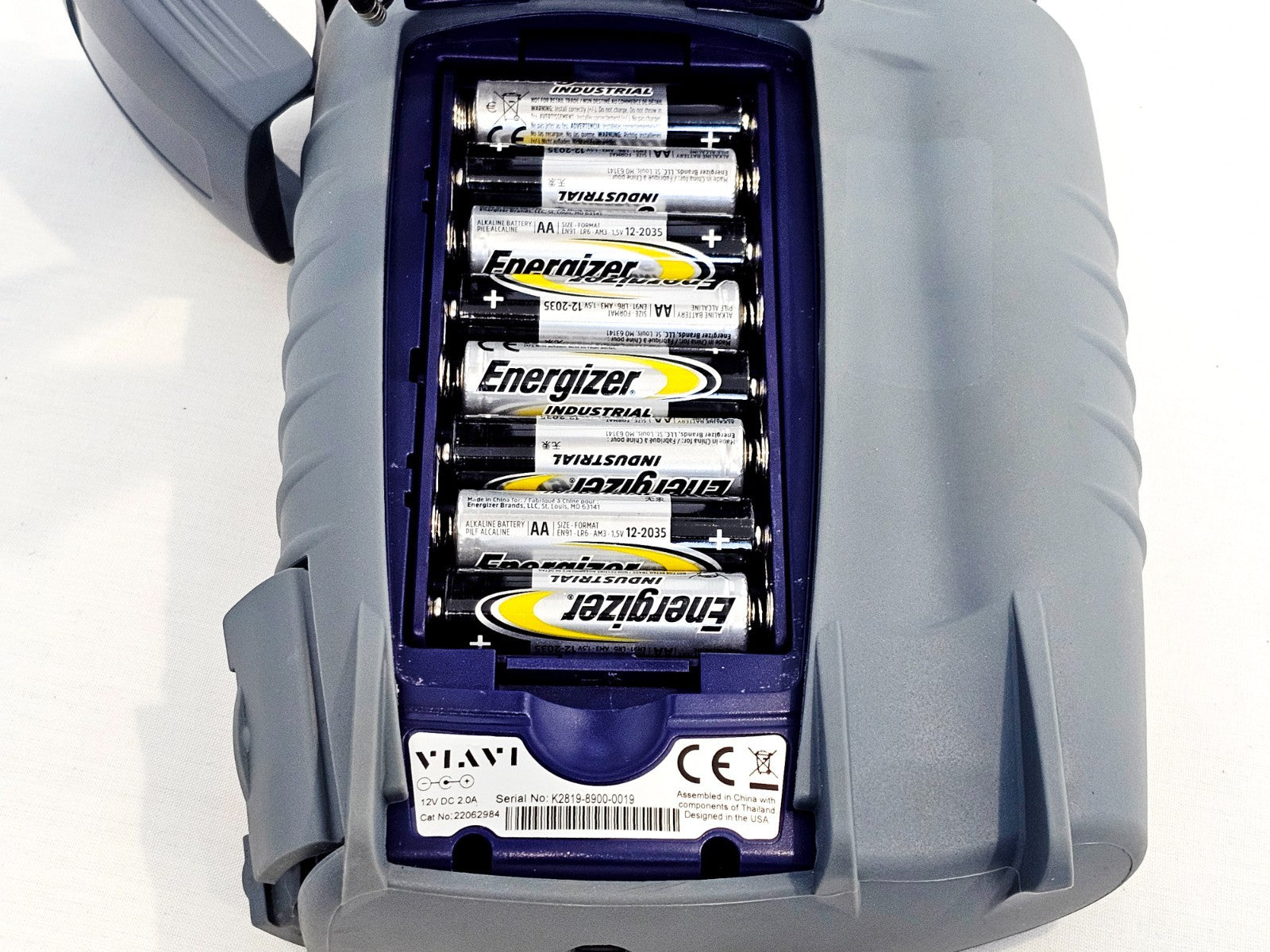 VIAVI OLP-82P bottom panel serial number and specification label
