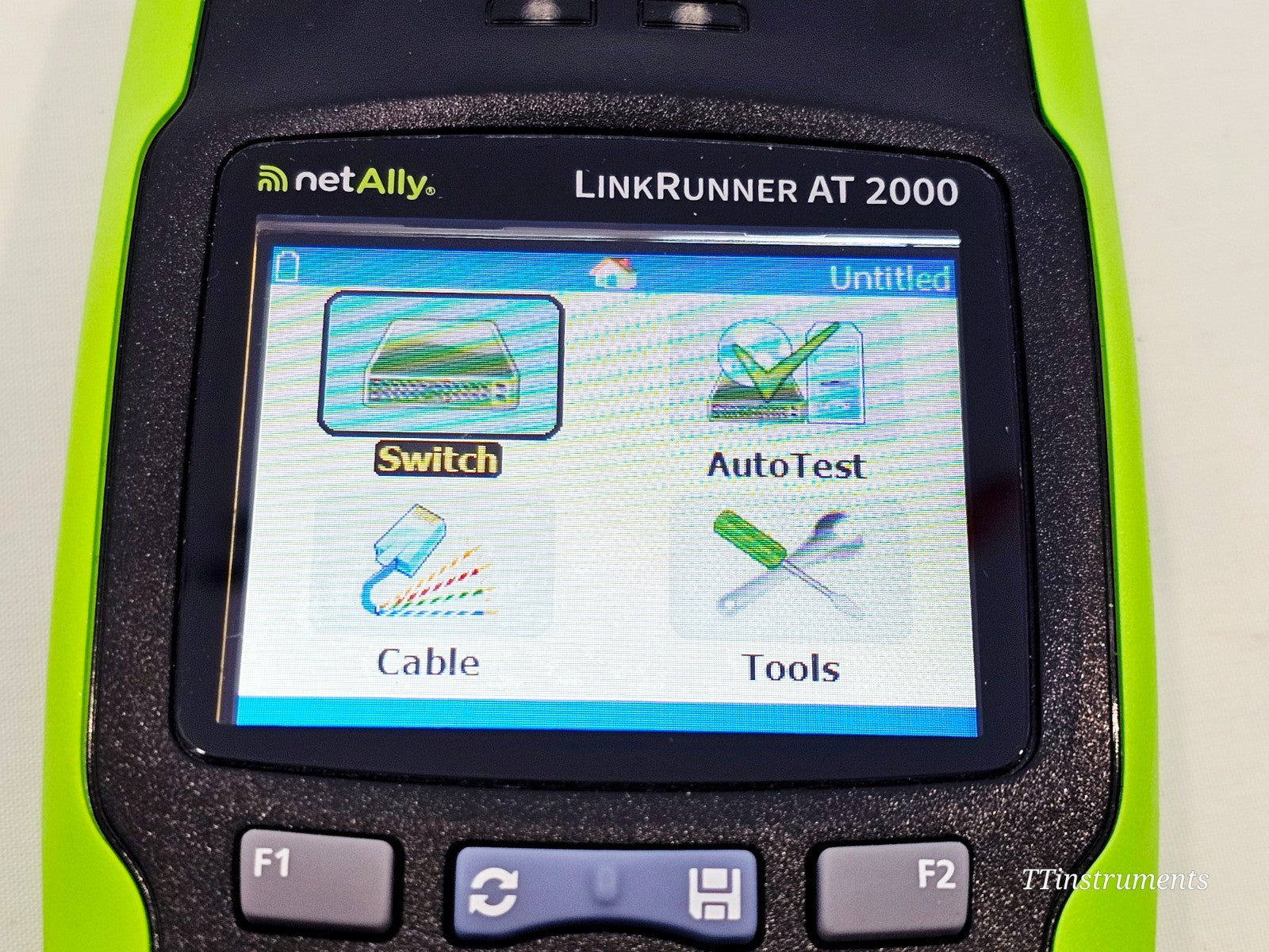 NetAlly LinkRunner cable tester angled view showing overall condition