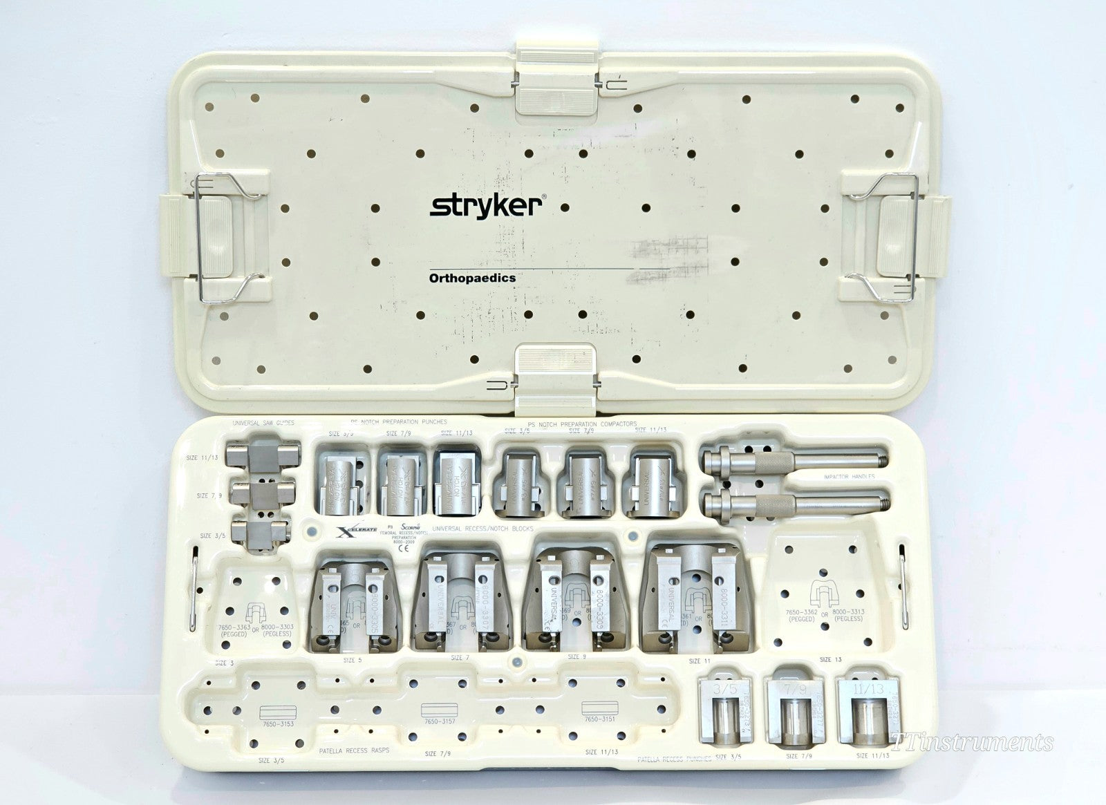 Stryker Xcelerate Scorpio Femoral Recess / Notch Preparation Tray 8000-2009