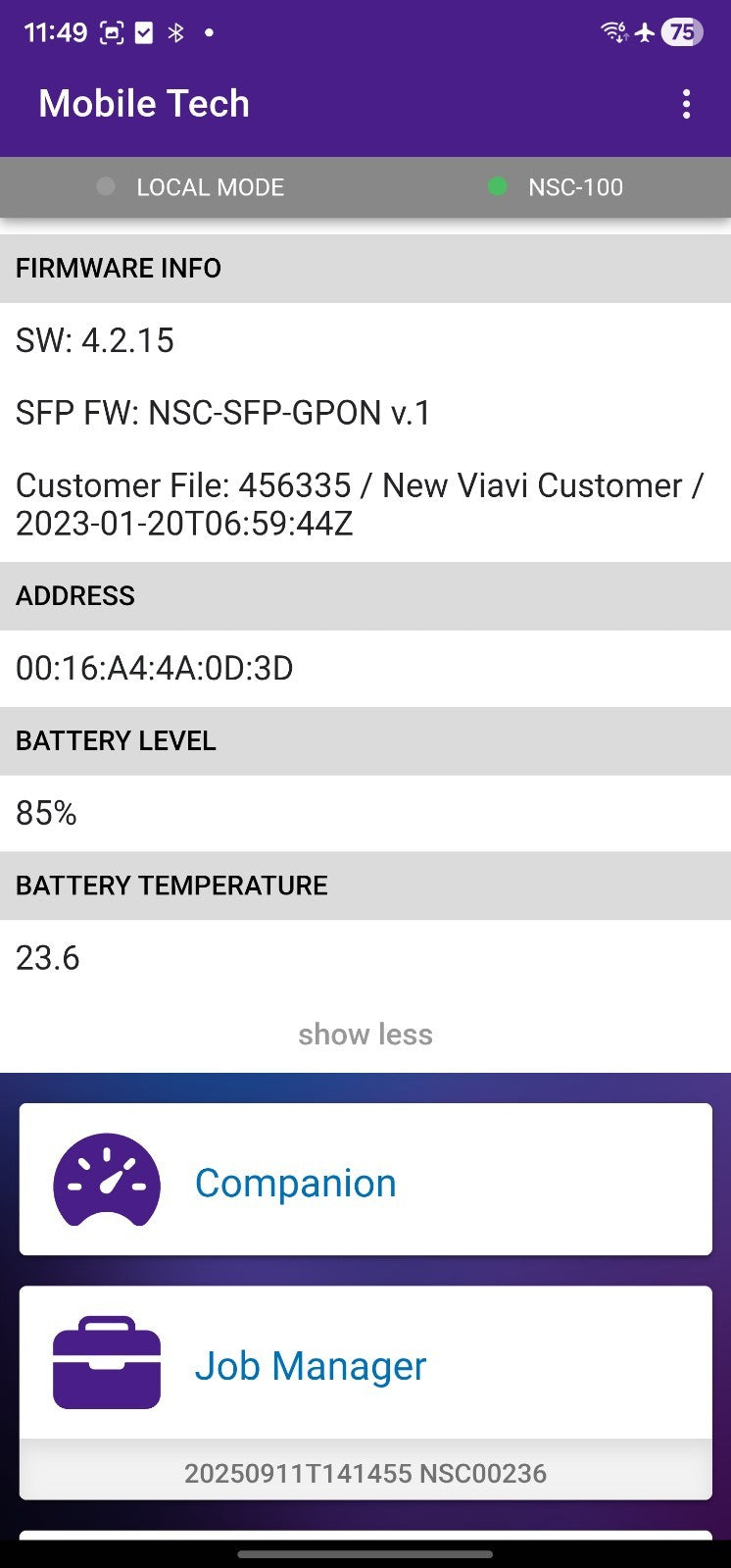 Viavi JDSU NSC-100 Tester 1G 10G LOOPBACK GPON Optical Ethernet WIFI Speedtest