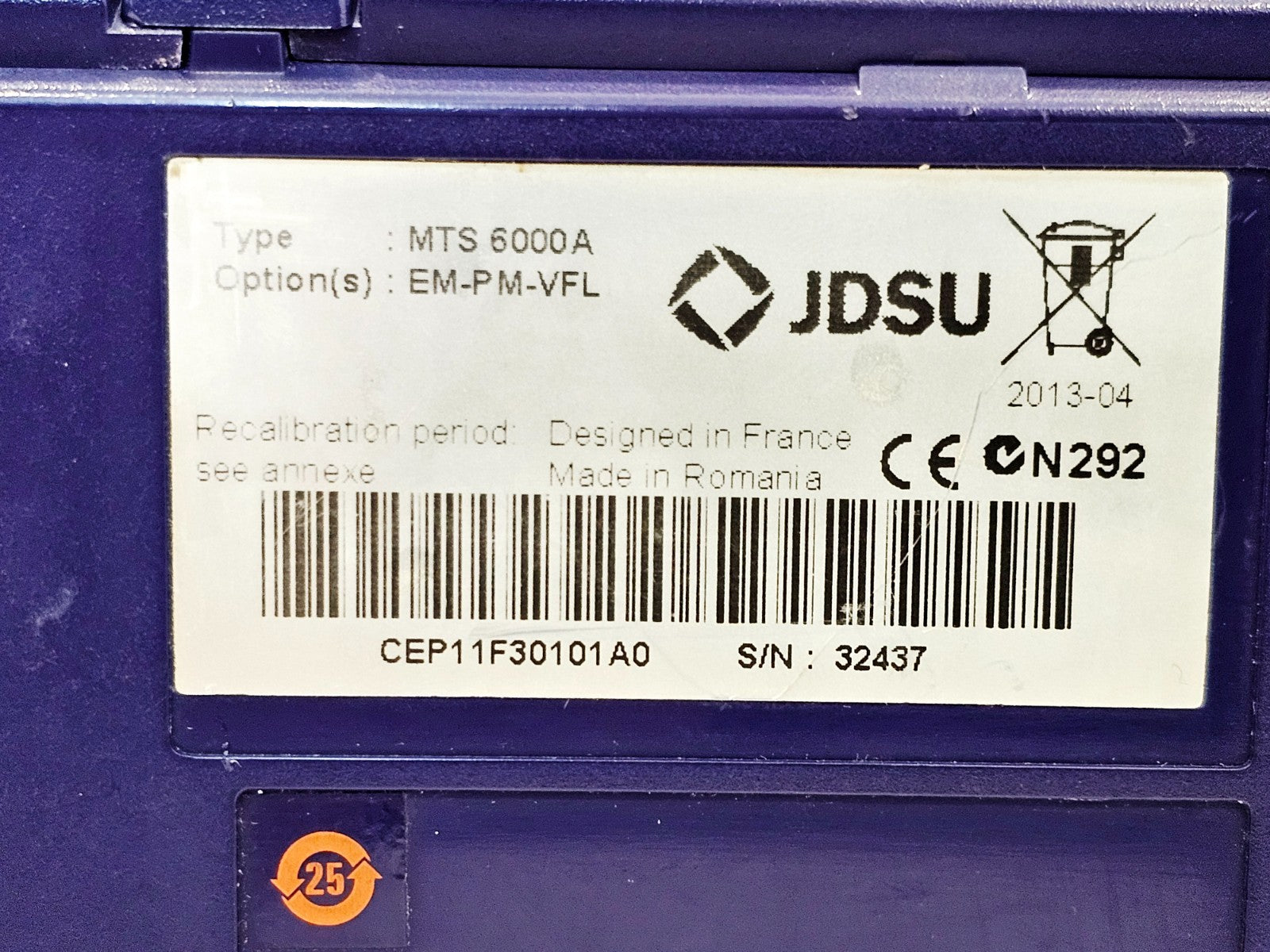 VIAVI MTS OTDR screen showing fibre trace measurement display