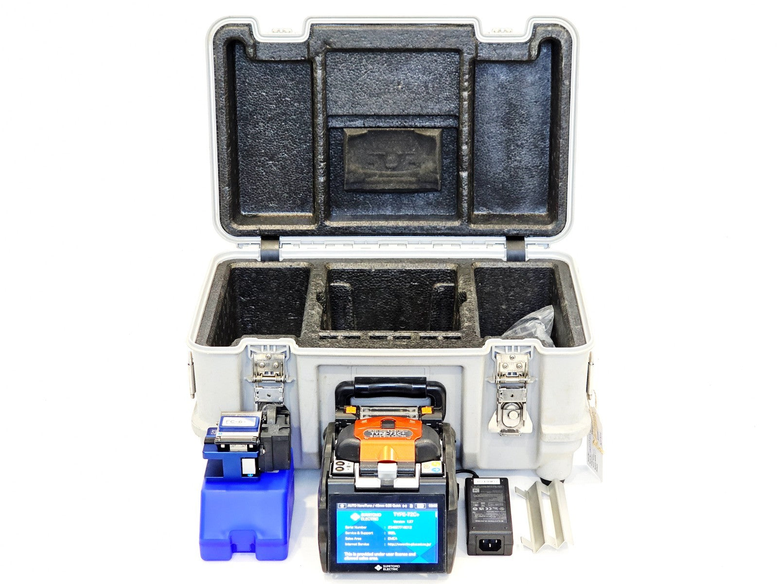 Sumitomo TYPE-72C+ fusion splicer refurbished unit front view with touchscreen display