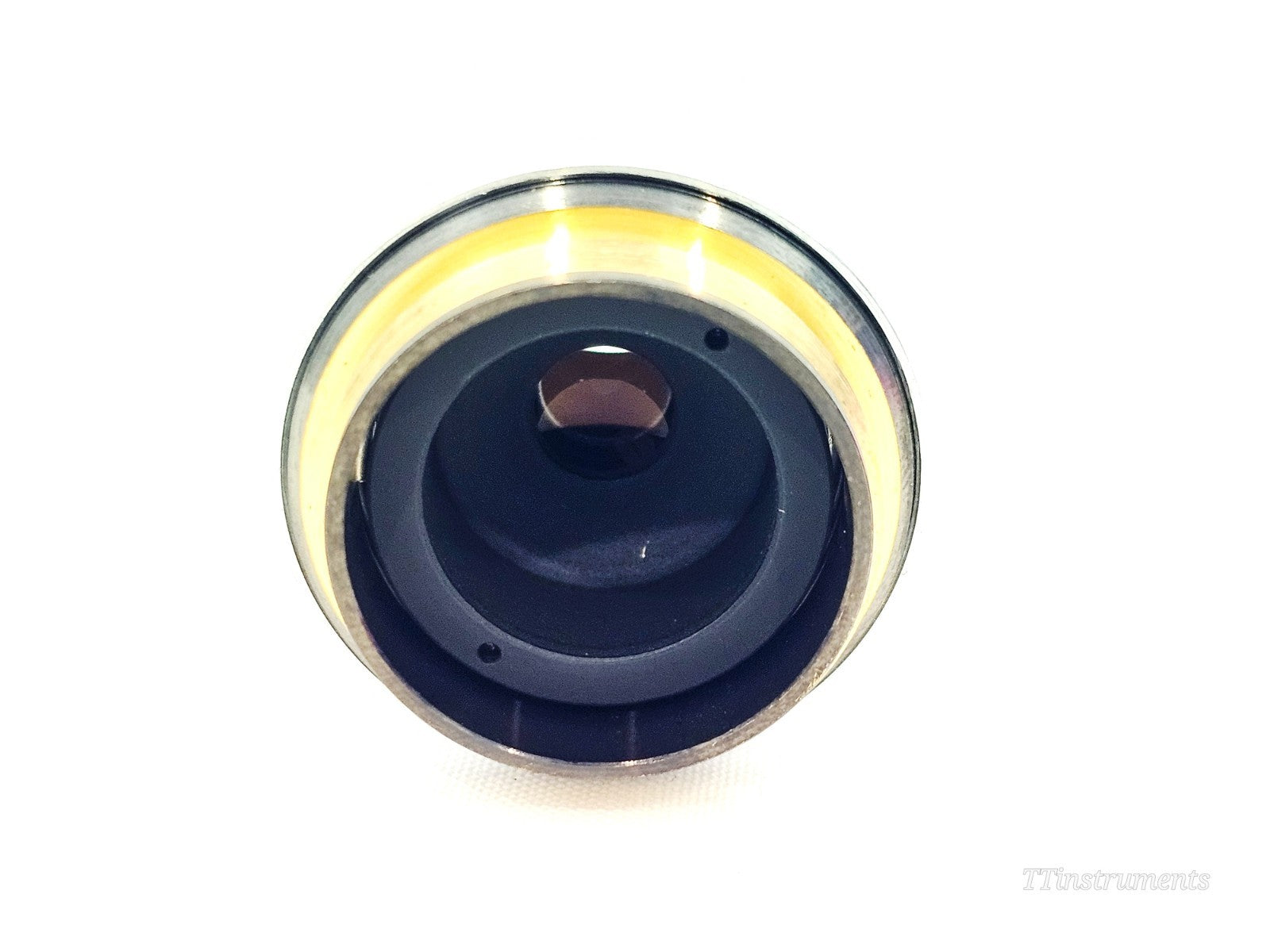 Side view of Nikon L microscope objective lens showing barrel and thread mount