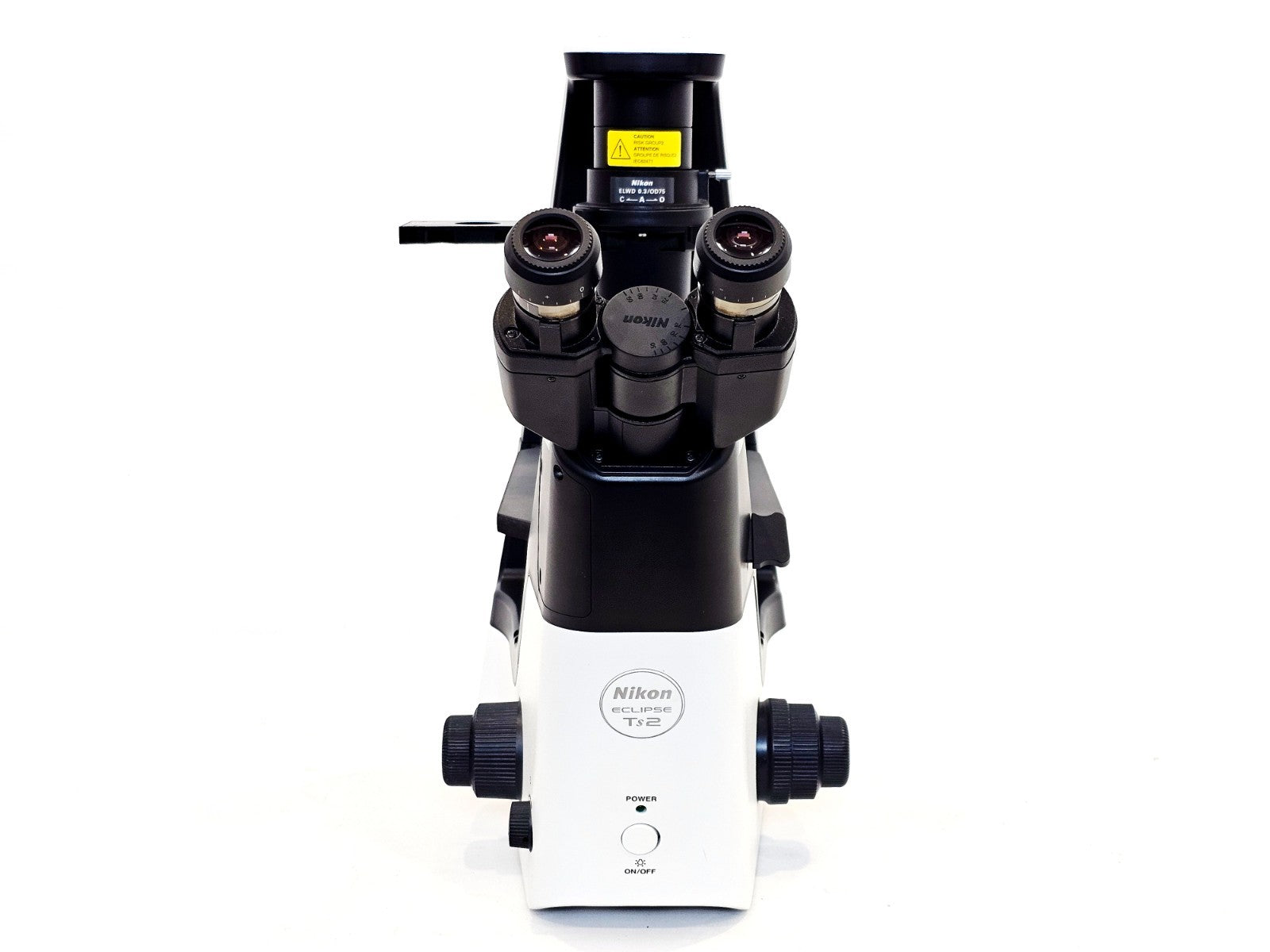 Nikon Eclipse microscope side profile showing body and stage detail