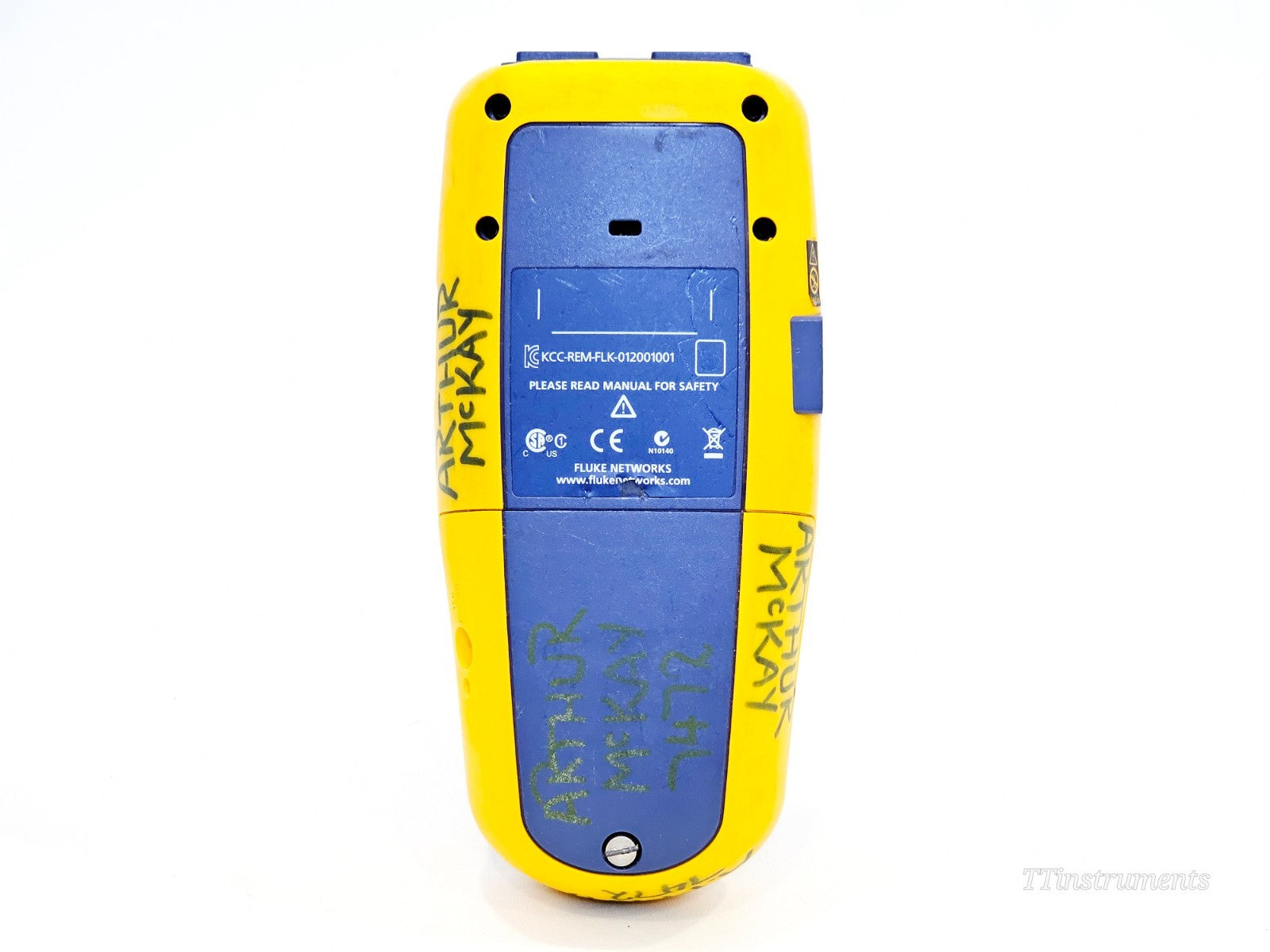 Fluke Networks cable tester front panel display and controls detail