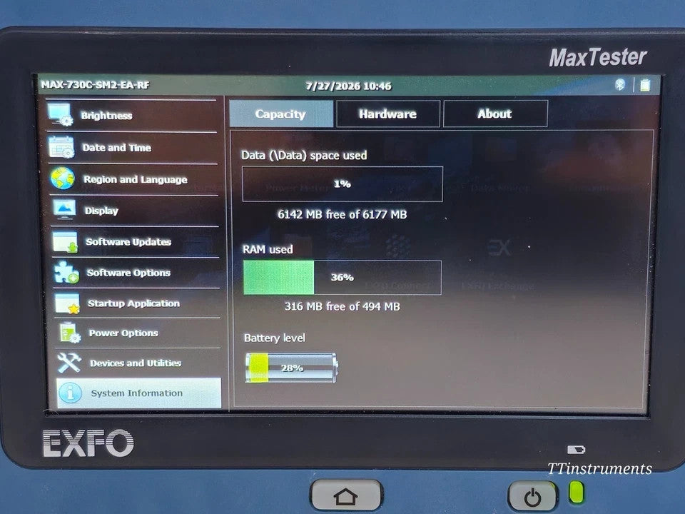 EXFO MAX-730C-SM2 OTDR 1310/1550 & 1625 nm LIVE with PM-MAX-2X APC-SC SM2 730C10