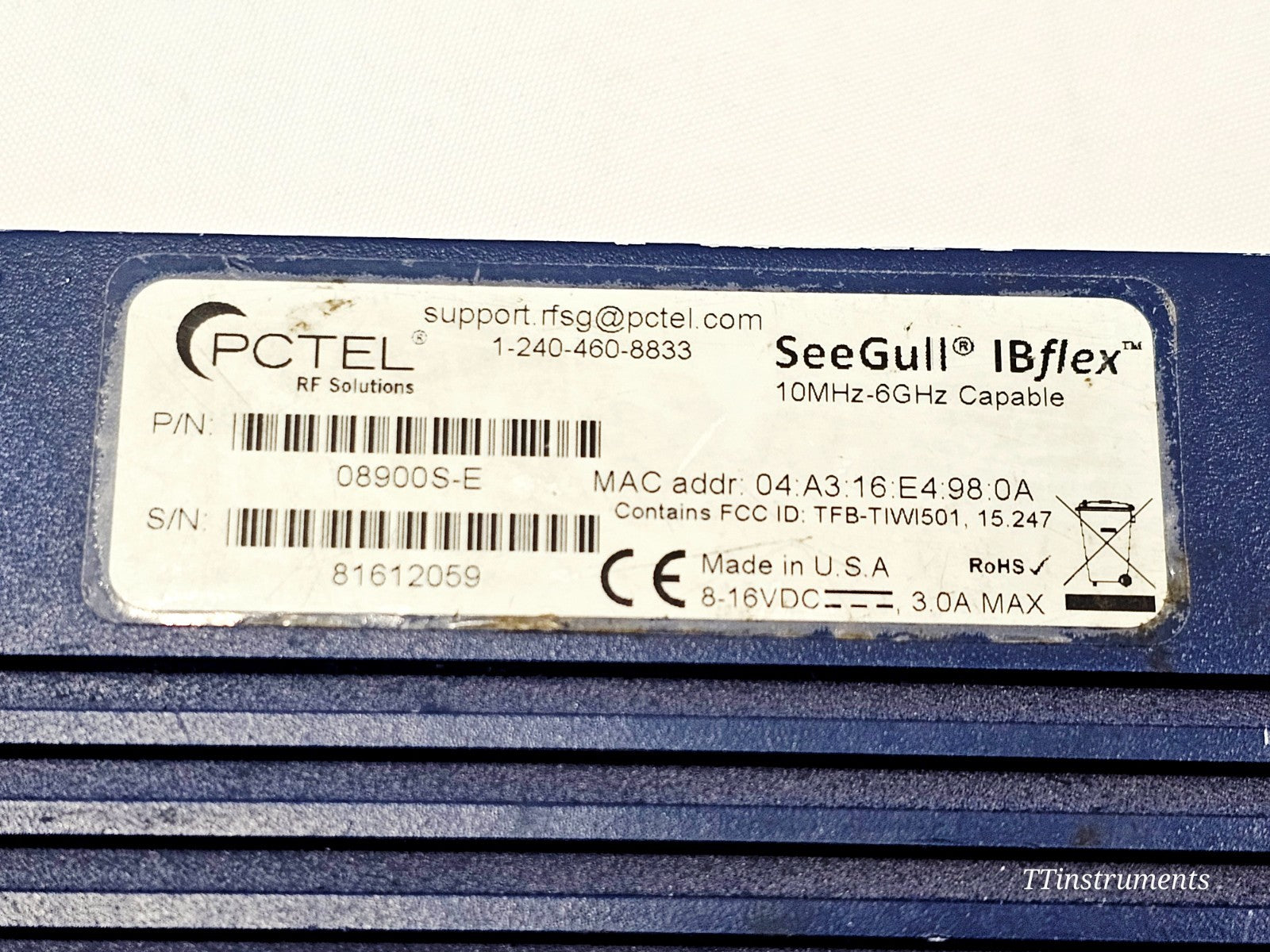PCTEL SeeGull IBflex 10MHz - 6GHz CAPABLE Scanning Receiver 08900S-E LTE TD-LTE.6