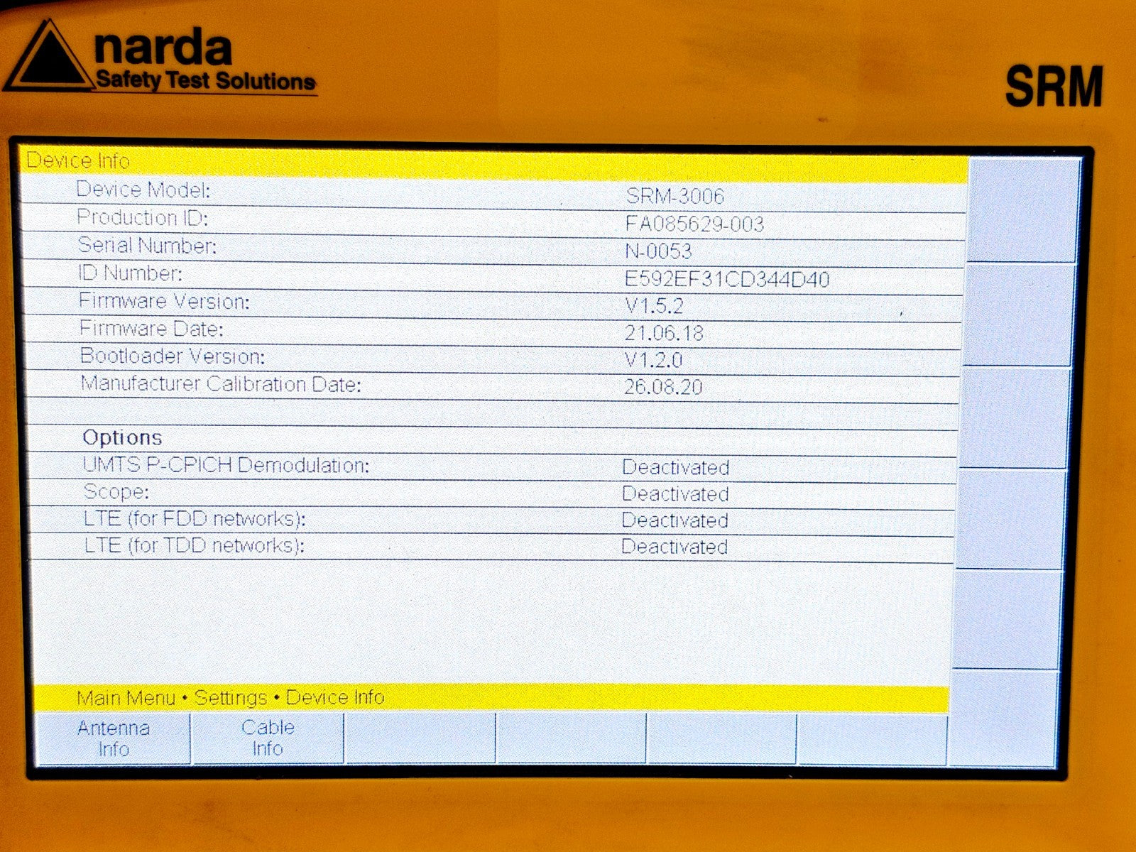 Narda SRM-3006 Selective Radiation Meter 3006/01 + 3501/03 Probe 27MHz - 3GHz ..12