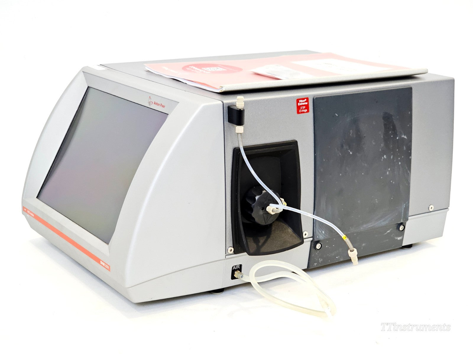 Anton Paar viscometer display screen close-up used