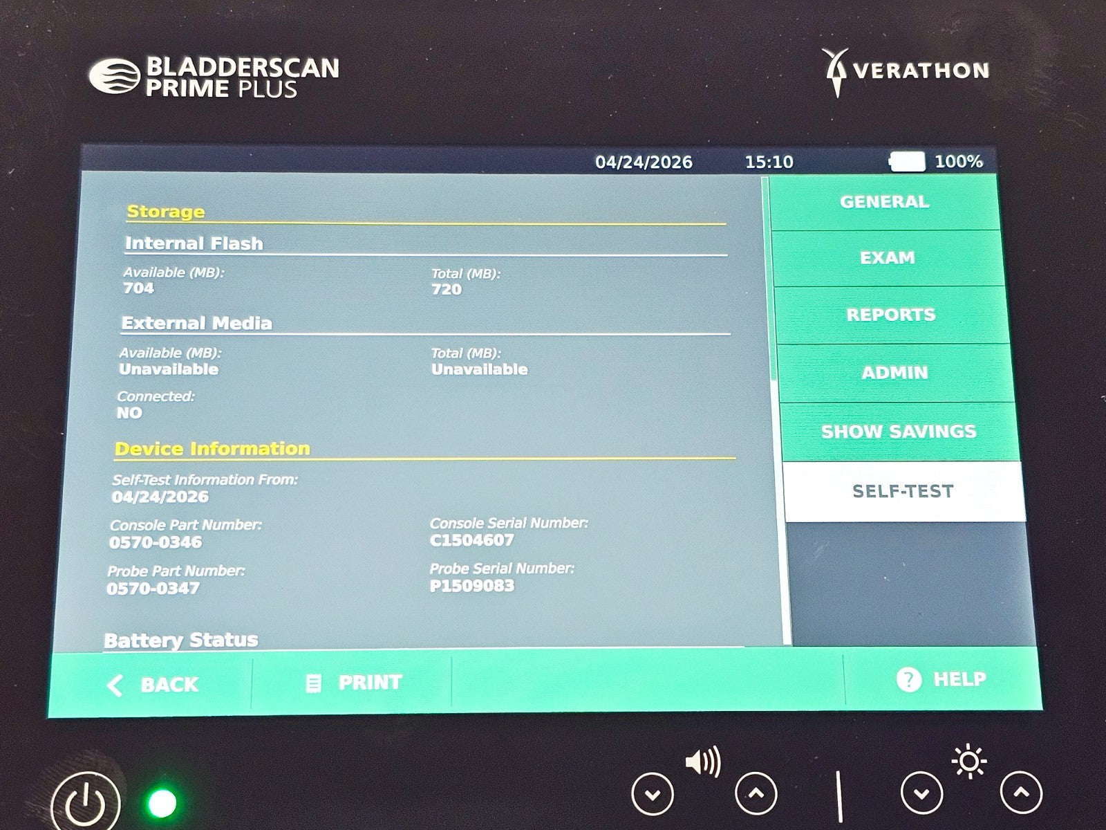 Verathon BladderScan scanner head transducer surface view