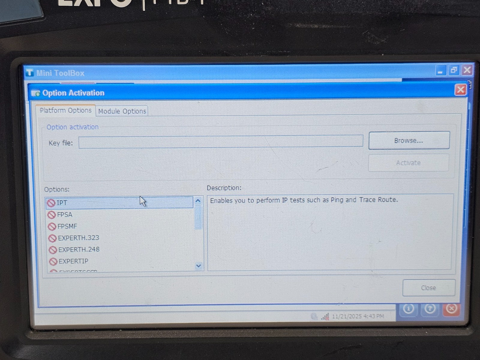EXFO FTB-1 Modular Mainframe Platform FTB-1-S1-16G