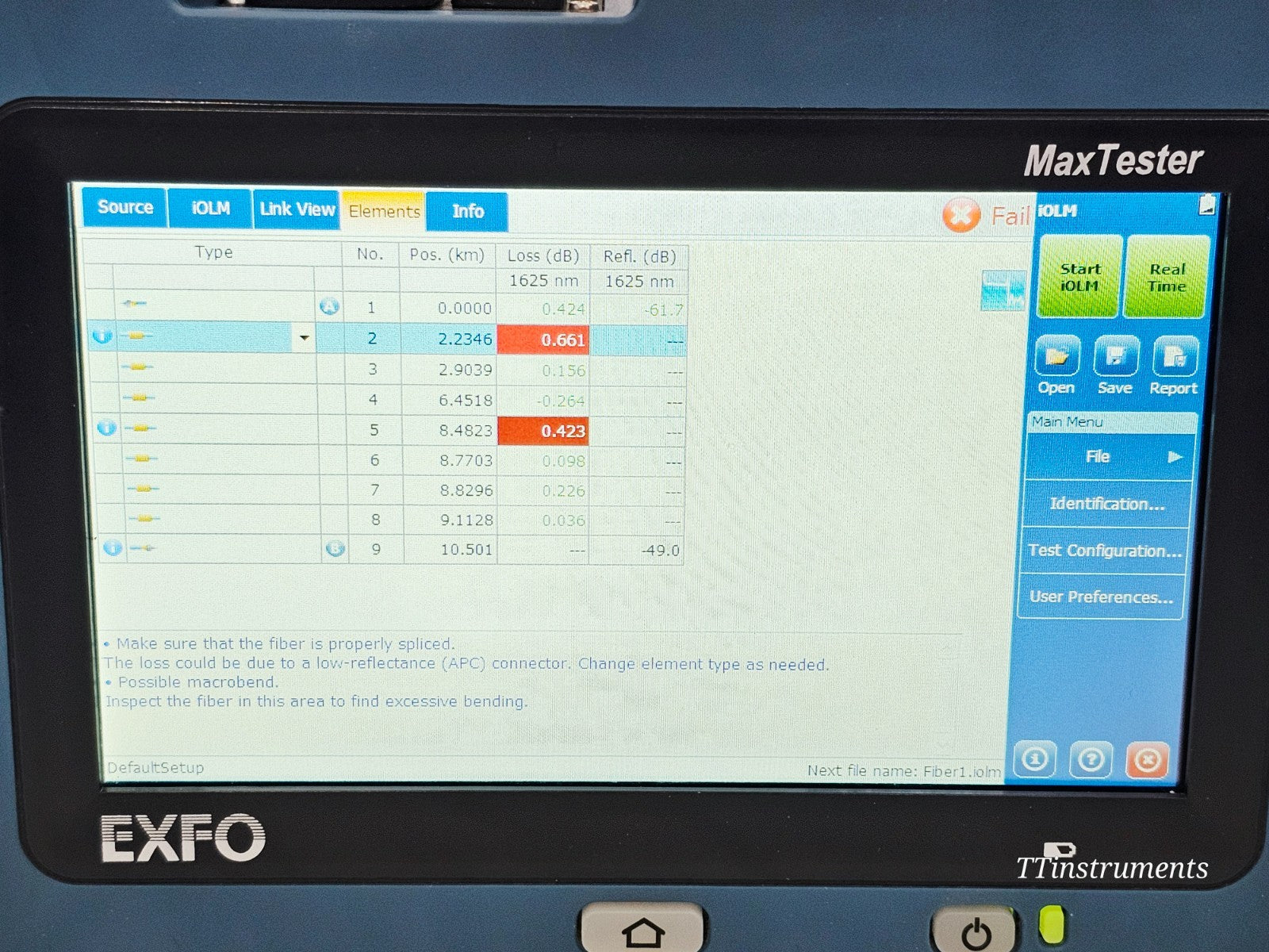 Calibrated EXFO MAX-730C-SM2 iOLM iADV 1310/1550 + 1625 Live  + FIP-430B Scope18