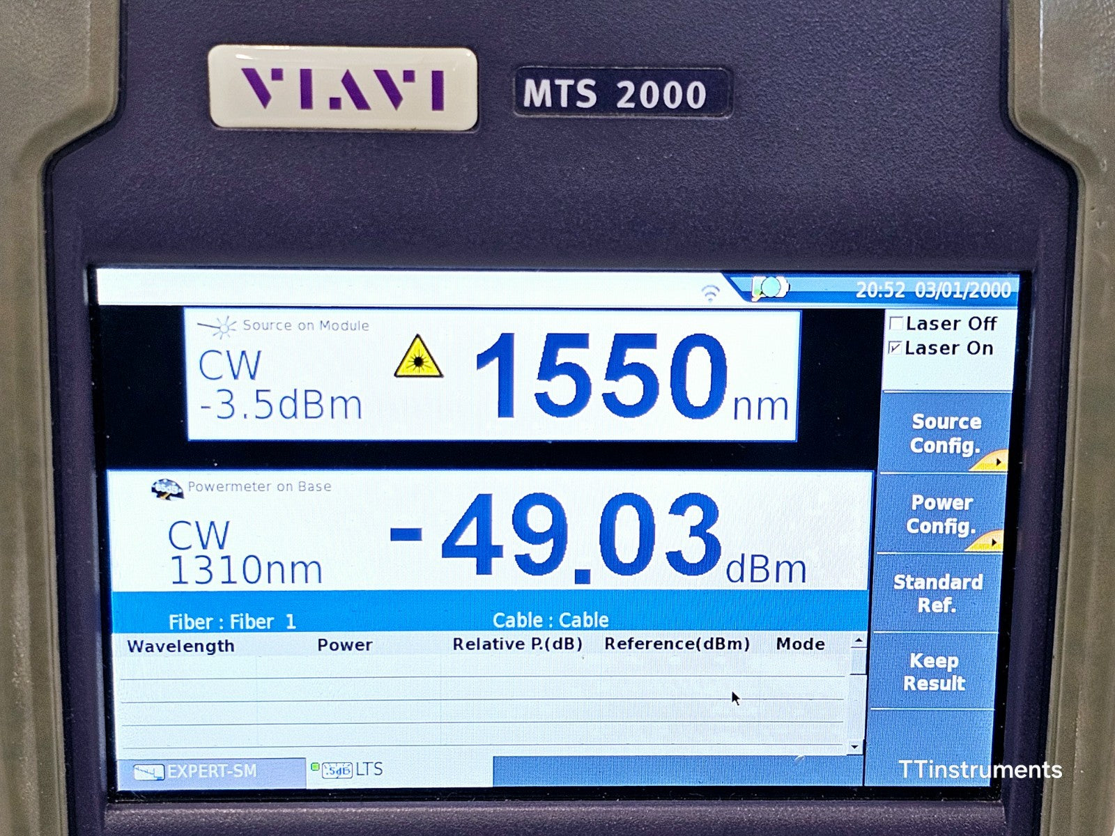 Viavi JDSU MTS 2000 PM/VFL + 4126 MP2 Metro PON 1310/1550 nm OTDR 46/45 dB SC-PC