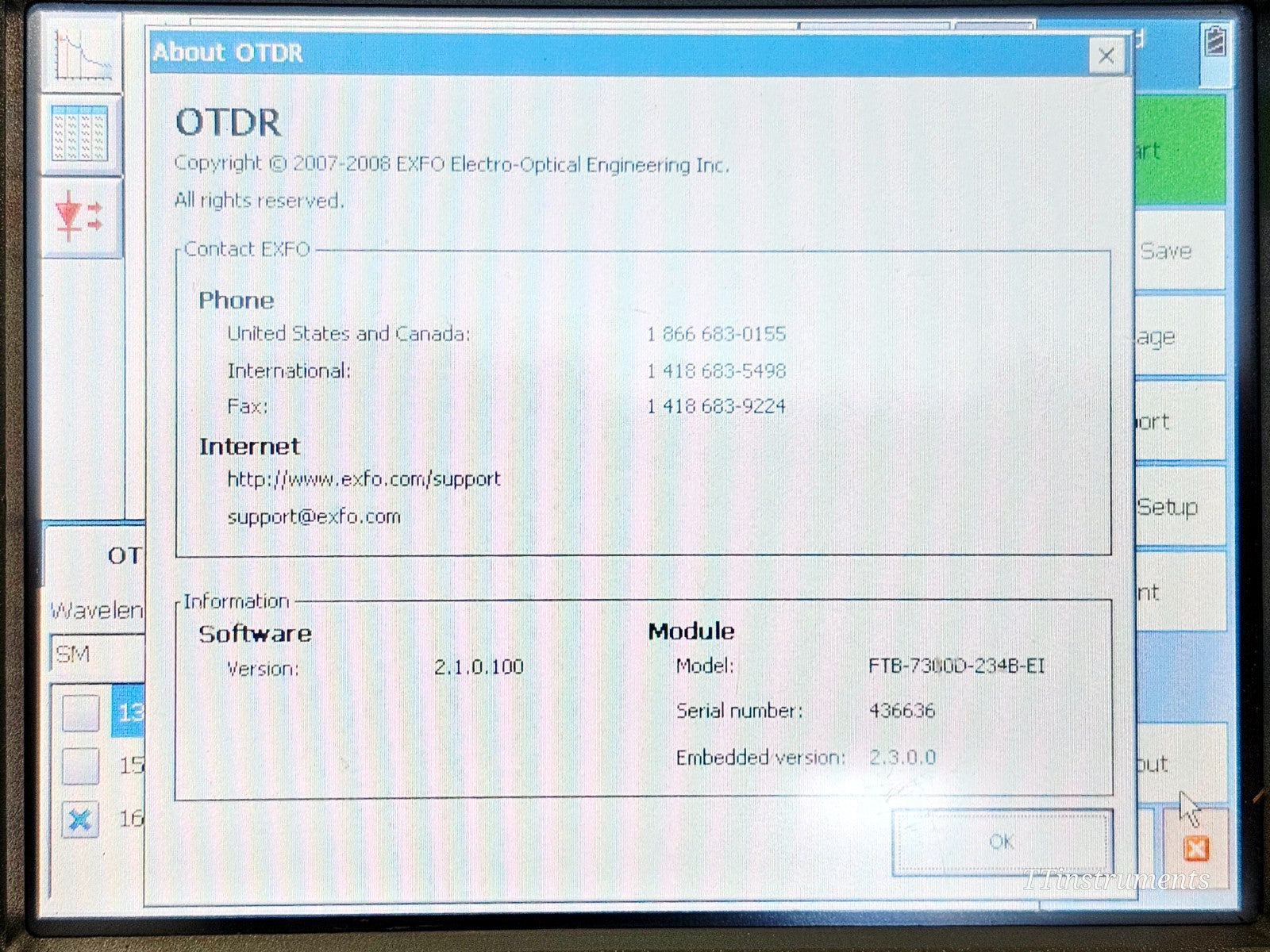 EXFO FTB-200 with FTB-7300D SM OTDR 1310/1550/1625 nm FTB-7300D-234B 39/38/36 dB18