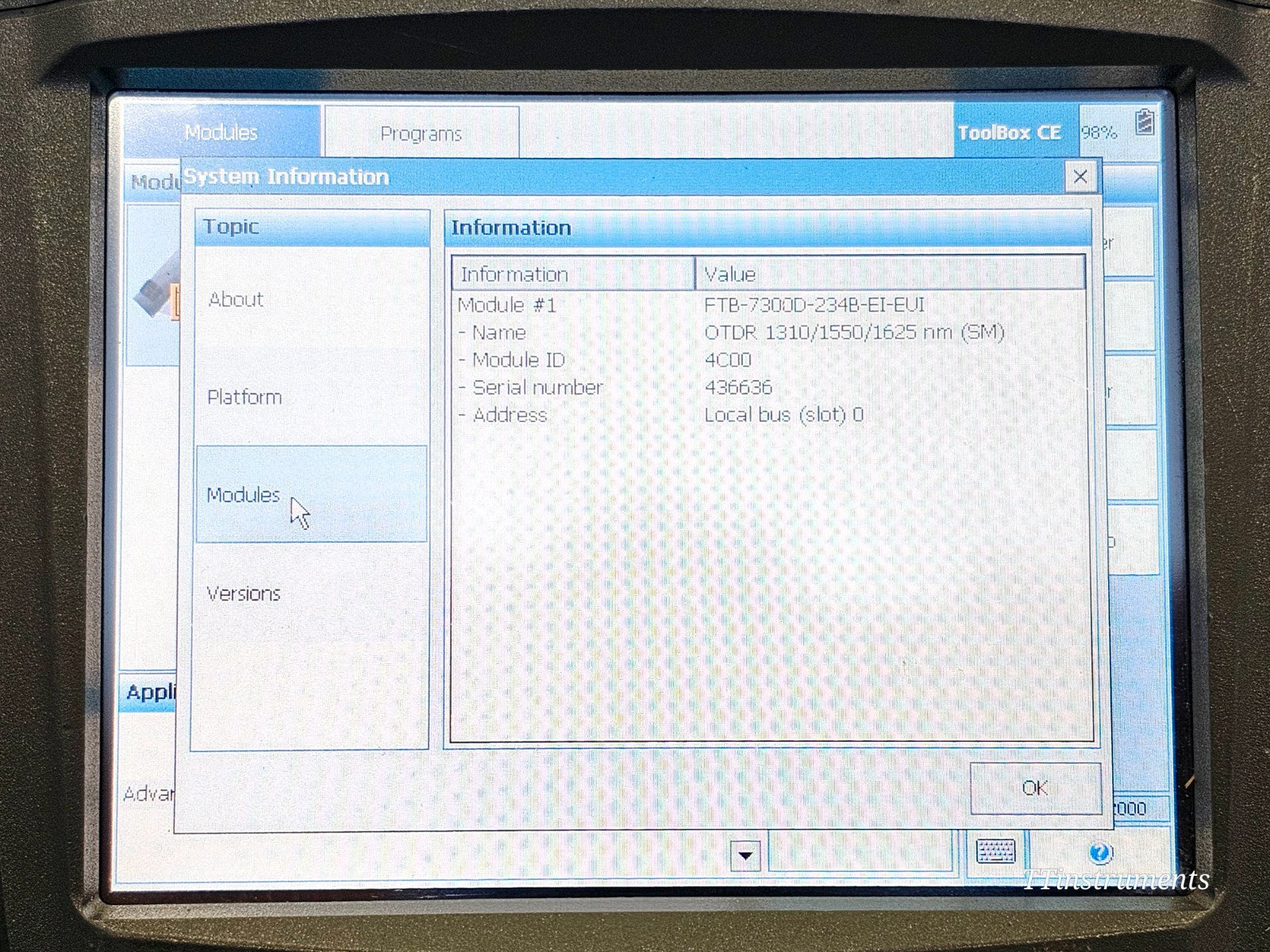 EXFO FTB-200 with FTB-7300D SM OTDR 1310/1550/1625 nm FTB-7300D-234B 39/38/36 dB15