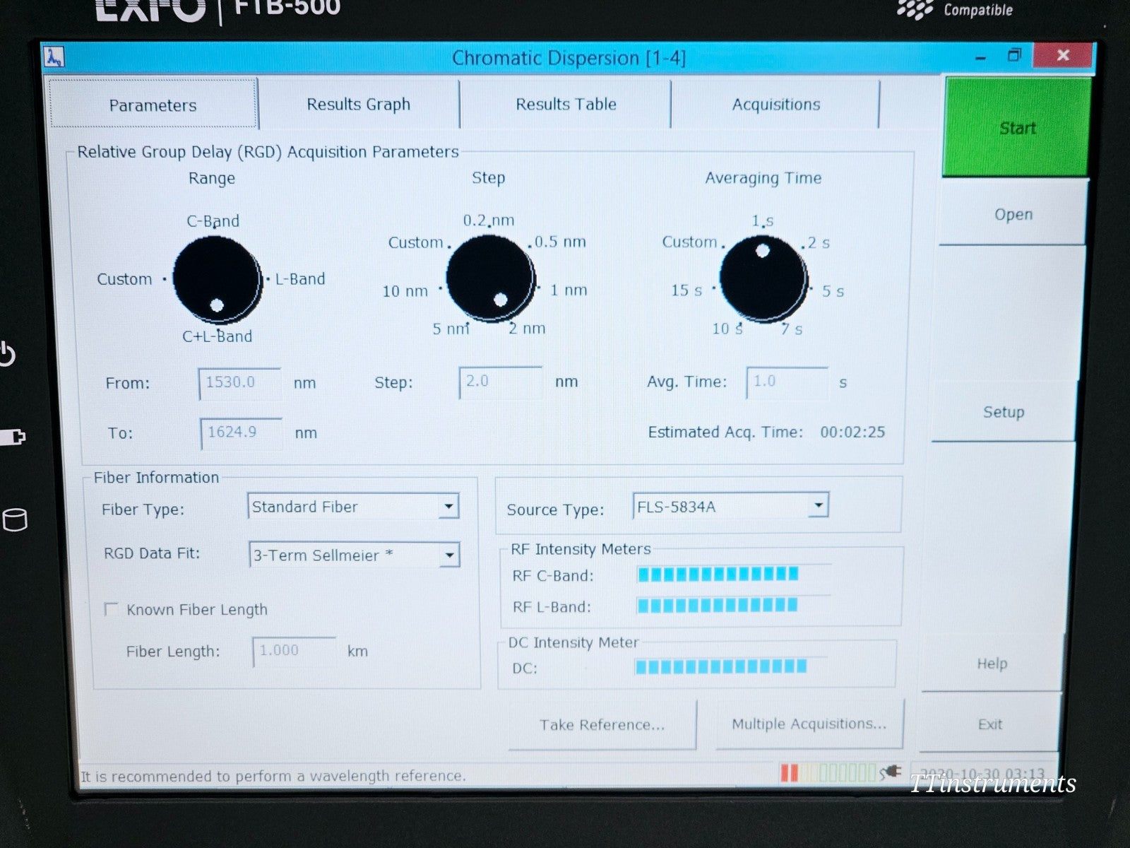 EXFO FTB-500 with FTB-5800 CD & FTB-5500B PMD Analyzer + FLS-5834A Light Source