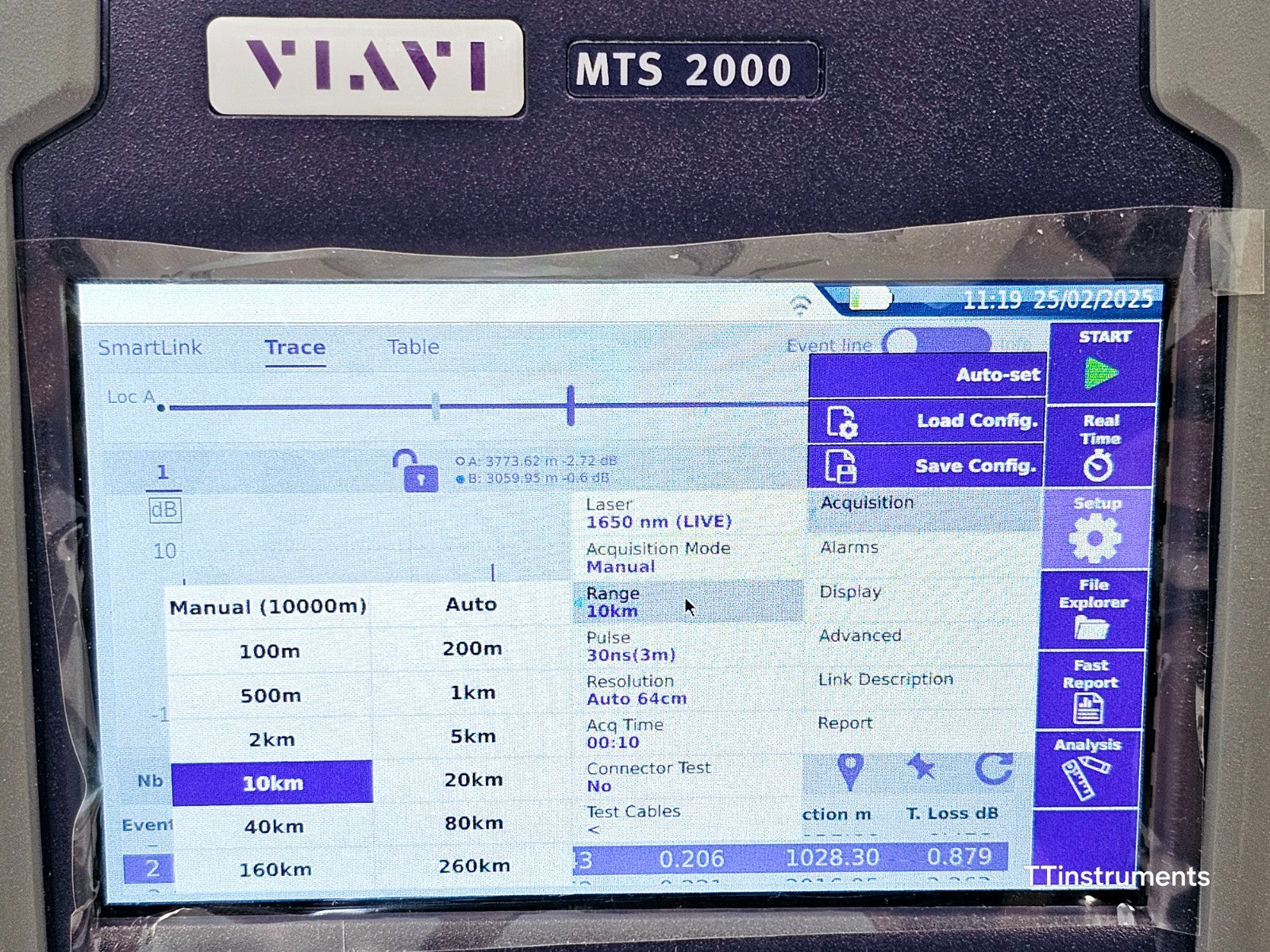 Viavi JDSU MTS 2000 V2 with 4138 FMA365 1310 1550 + 1650nm Live SM OTDR APC