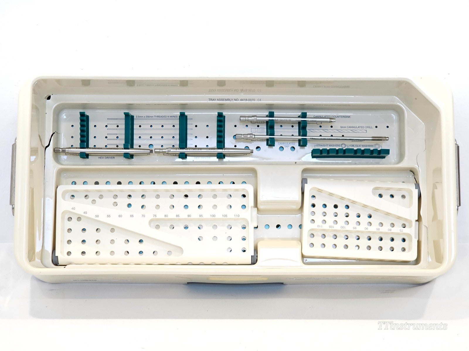 Stryker Wright Medical Charlotte 7.0 Compression Screw Tray Assembly 4418-0070