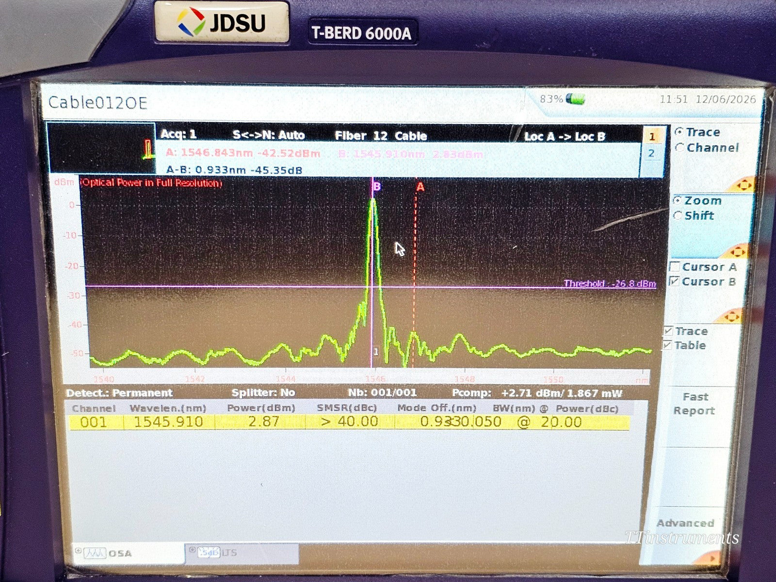 VIAVI JDSU used optical spectrum analyser full unit overview