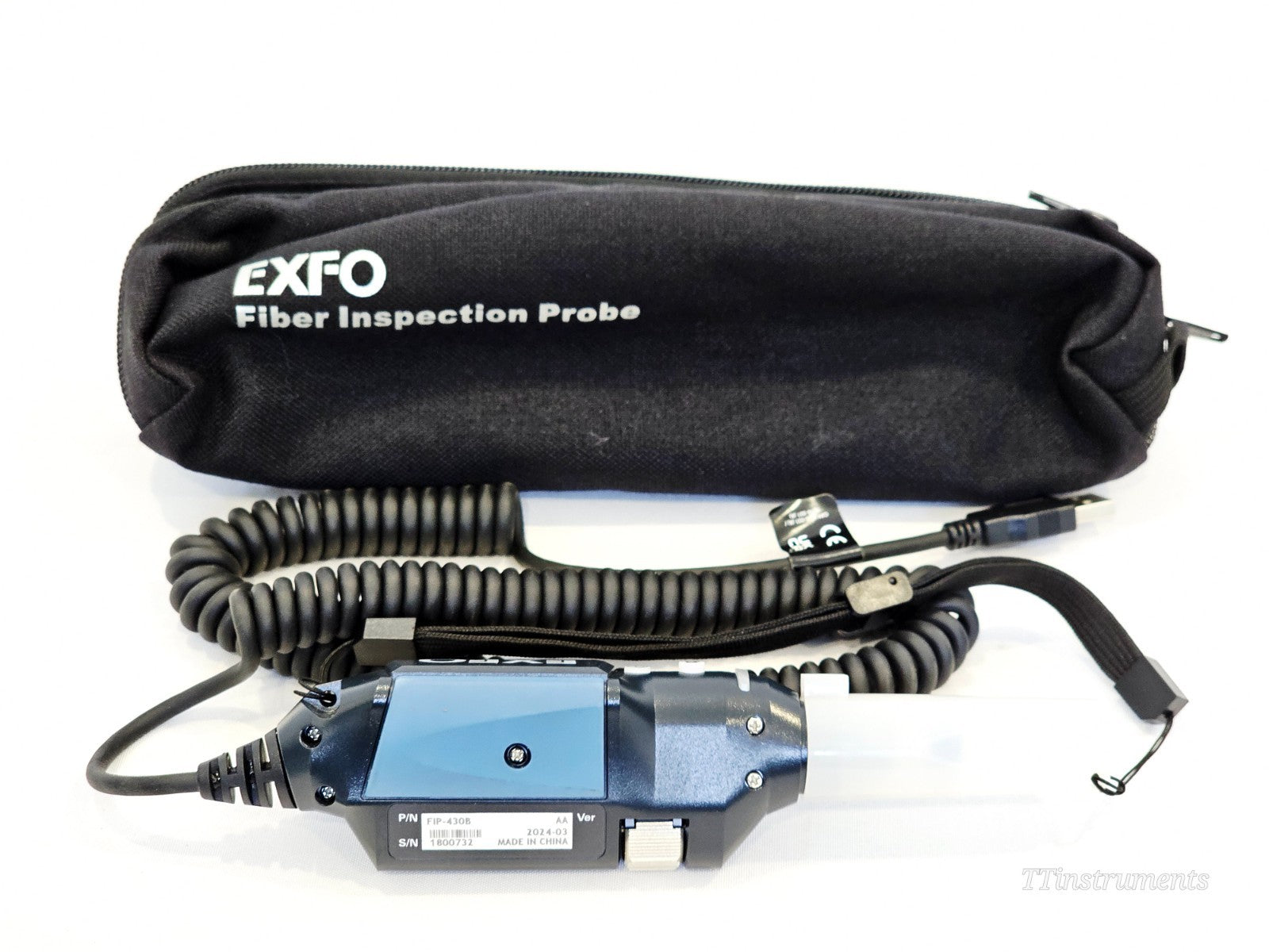 EXFO FIP-430B Fiber Inspection Scope with 3 APC Bulkhead and Patchcord Tips0