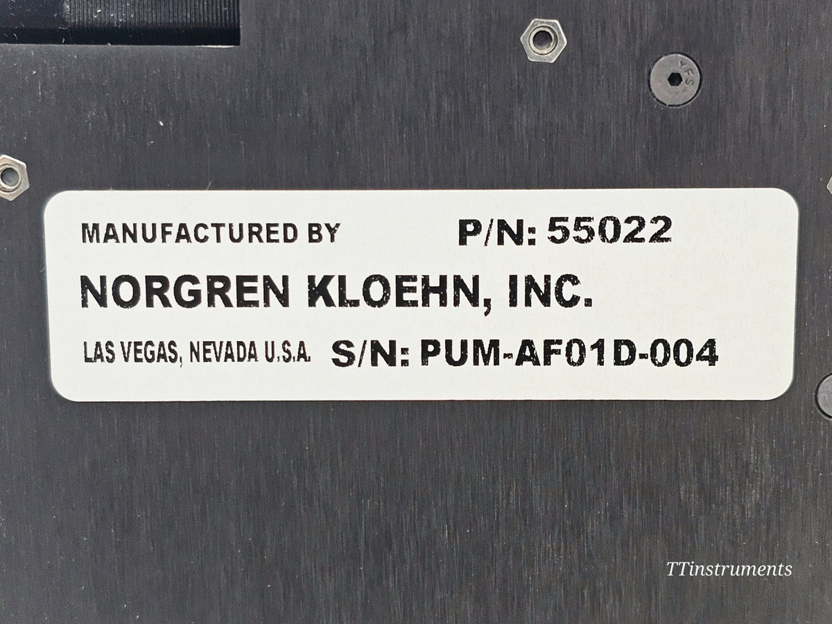 Norgren Kloehn lab pump cosmetic condition showing wear on housing