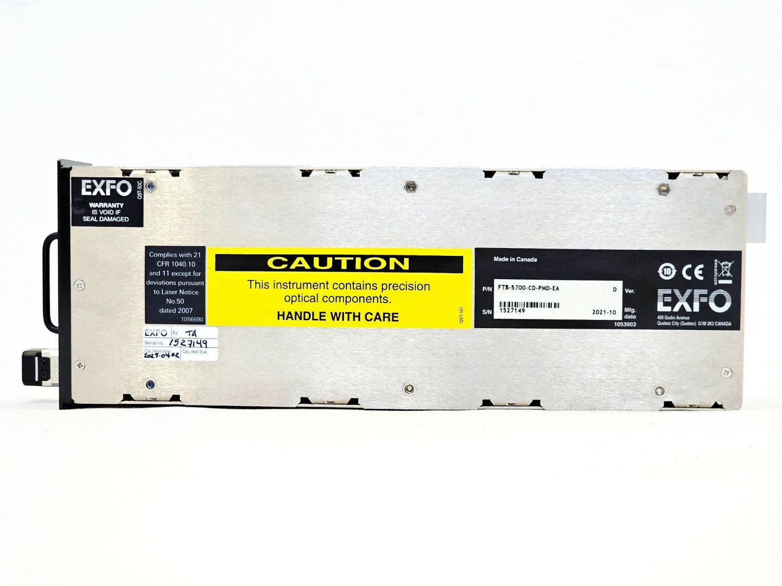 EXFO FTB-5700-CD-PMD-EA side view fiber test module used condition