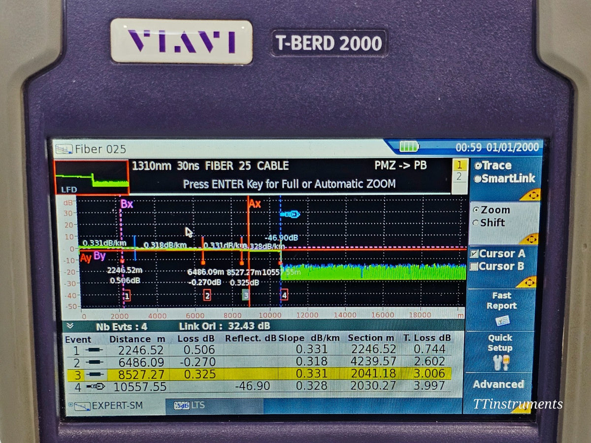 VIAVI T-BERD 2000 + 4126 MA2 OTDR 1310/1550nm SM Metro-Access Kit20