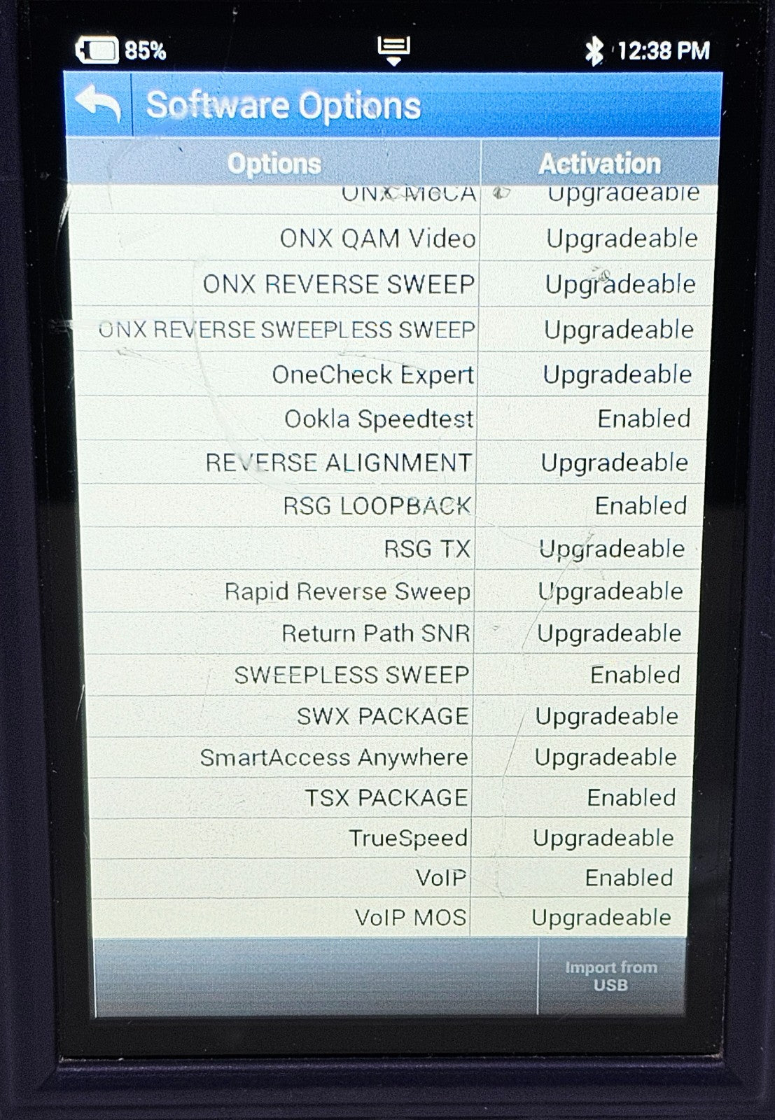 Viavi ONX-630 DSAM Meter DOCSIS 3.1 Loaded with Options ONX-CATV-D31-S-6520-121215