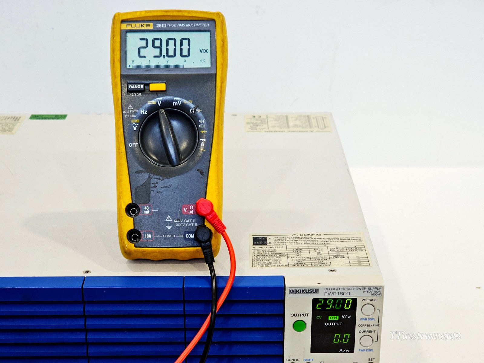 Kikusui PWR1600L serial number and rating label detail