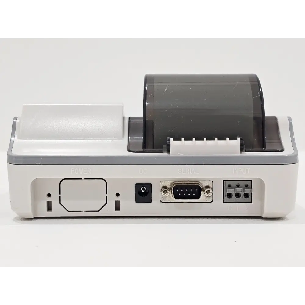 A&D FZ-2000i IP65-rated balance unit label showing model and serial number