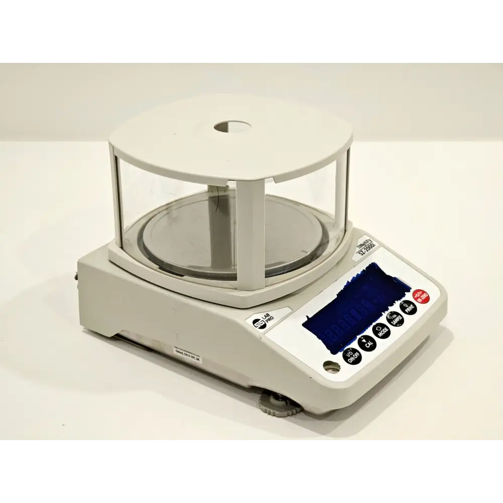 A&D FZ-2000i precision balance rear panel showing RS-232C interface and power input