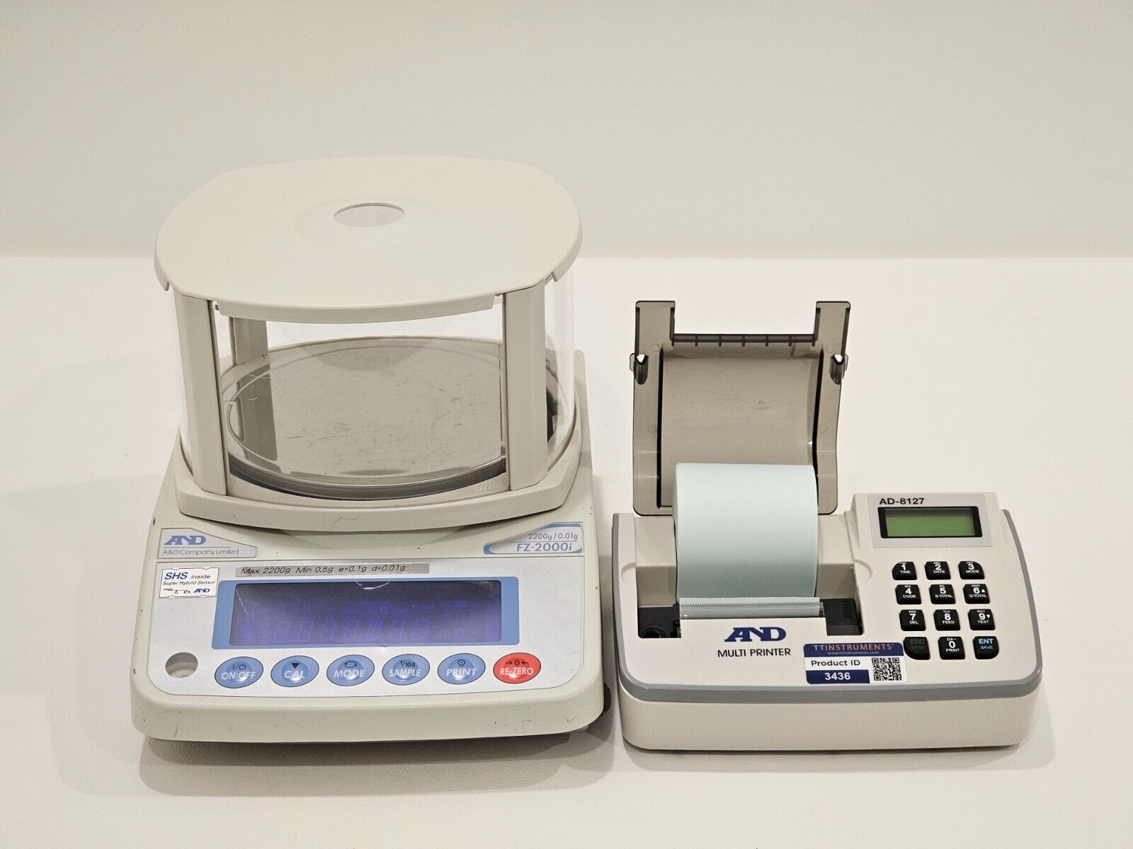 A&D SLS Lab Pro Precision Balance Scale FZ-2000i 2200g x 0.01g AD-8127 Printer