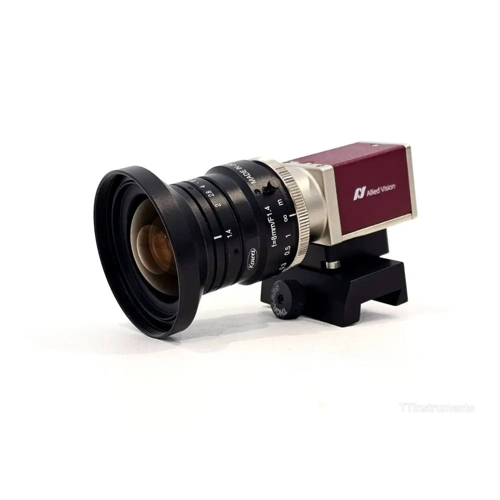 Allied Vision Mako G-234C camera rear-right view showing Allied Vision logo and Kowa LM8HC f=8mm/F1.4 lens markings