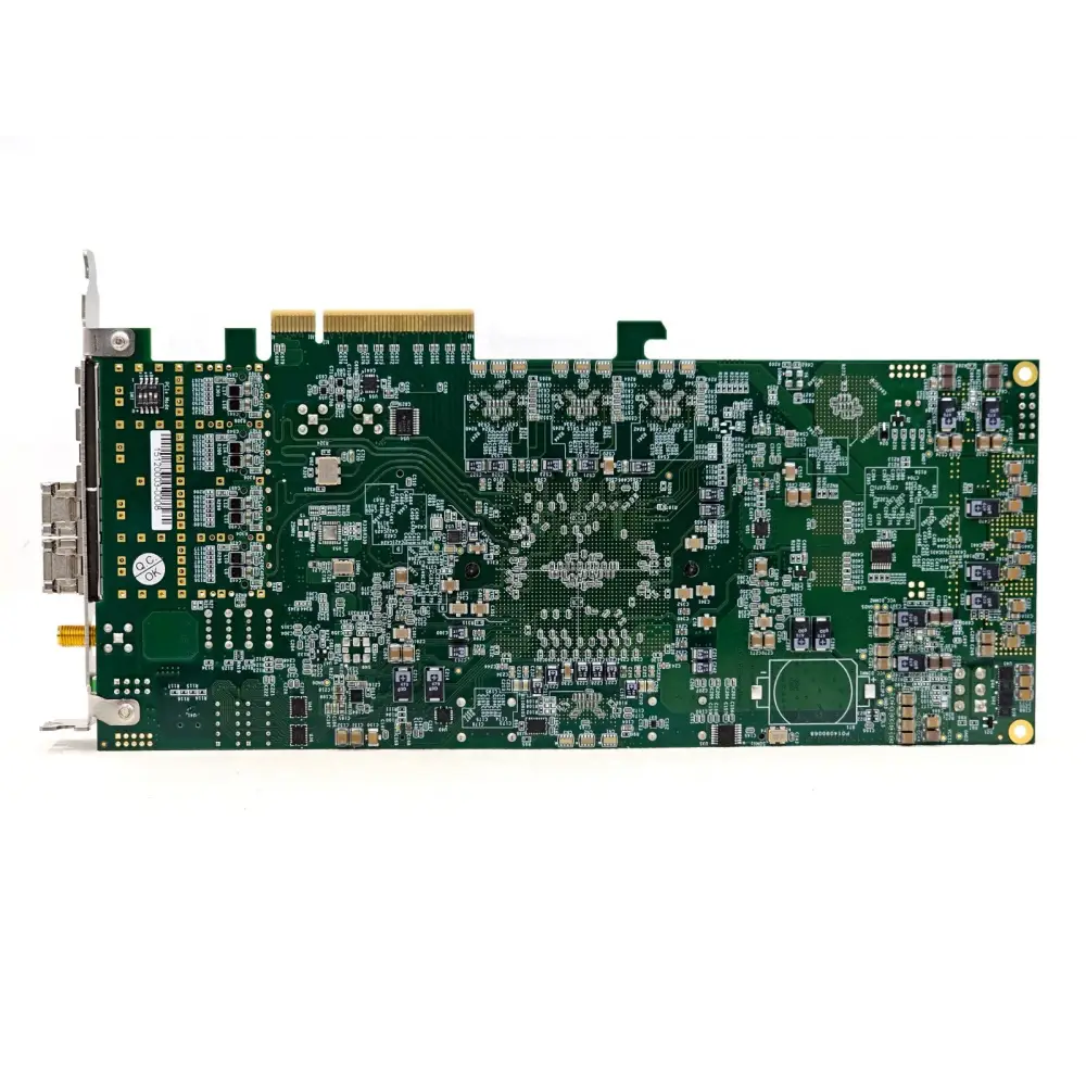 Altera Terasic DE5-Net FPGA board top view displaying DDR3 SO-DIMM sockets, SRAM and Stratix V GX FPGA device