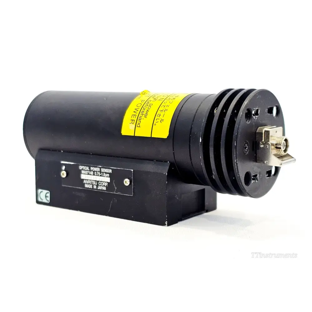 Anritsu MA9714B side view showing label plate reading Optical Power Sensor MA9714B 0.75-1.8um Anritsu Corp Made in Japan