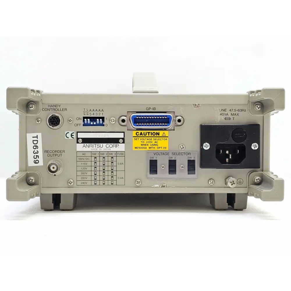 Anritsu ML9001A optical power meter front panel close-up showing measurement controls and keys