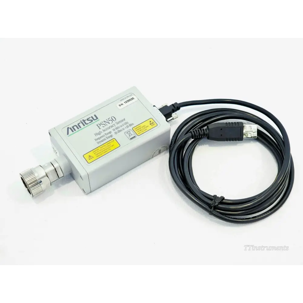 Anritsu PSN50 high accuracy RF power sensor front view showing Type N male connector and USB port